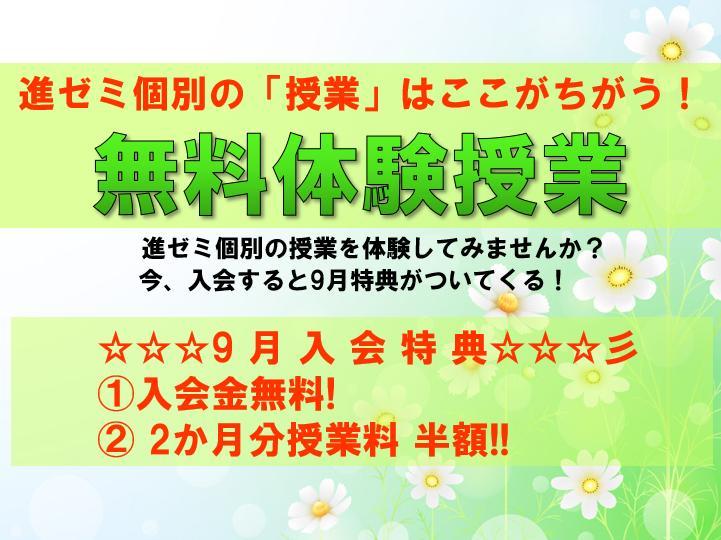 進ゼミ個別の期間限定キャンペーン画像