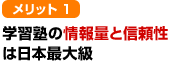 メリット1 学習塾の情報量と信憑性は日本最大級